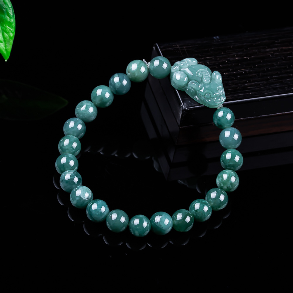 Vintage Item - Natural Burmese Jadeite Pixiu Bracelet Vintage