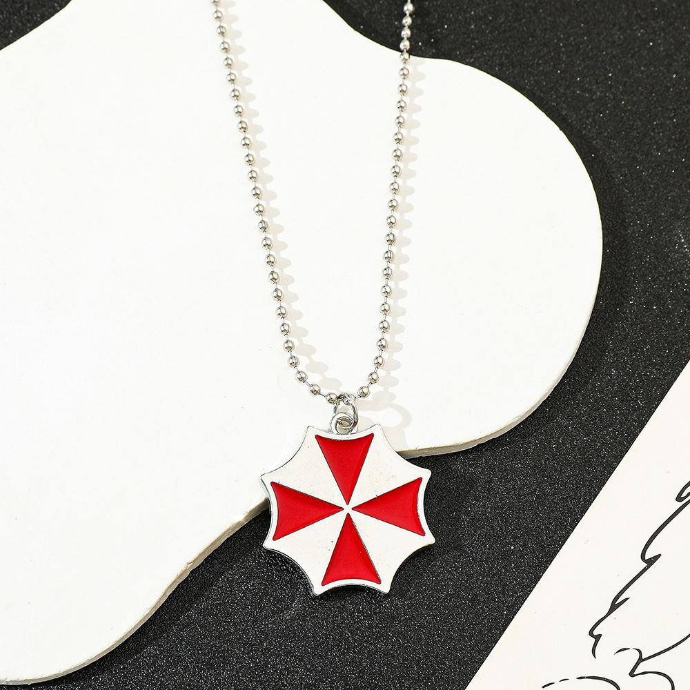 Vintage Collectible Show - Vintage Fashion Red Umbrella Pendant Necklace