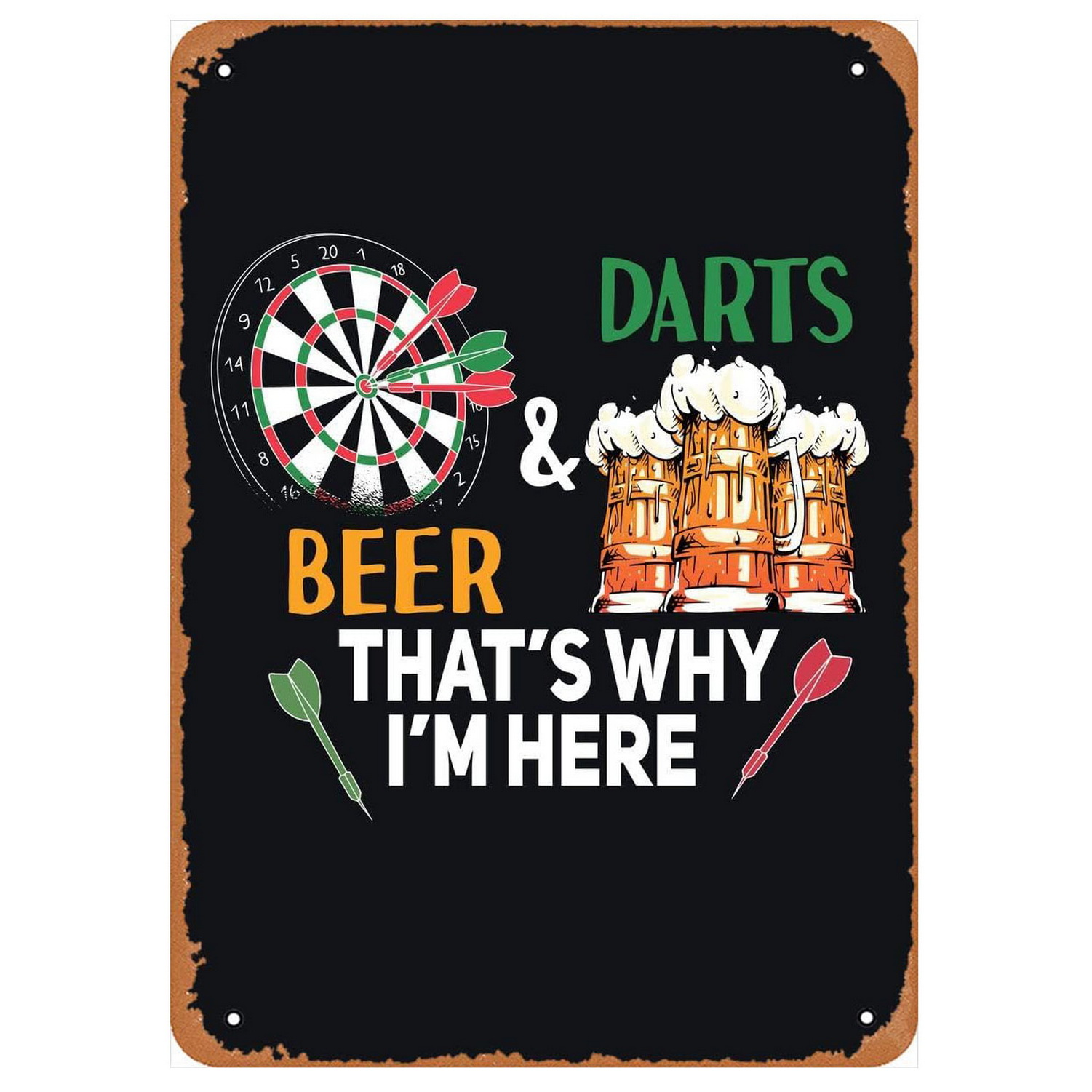 Vintage Darts & Beer Tin Sign, - đánh giá và giá Vintage Collectible Signs