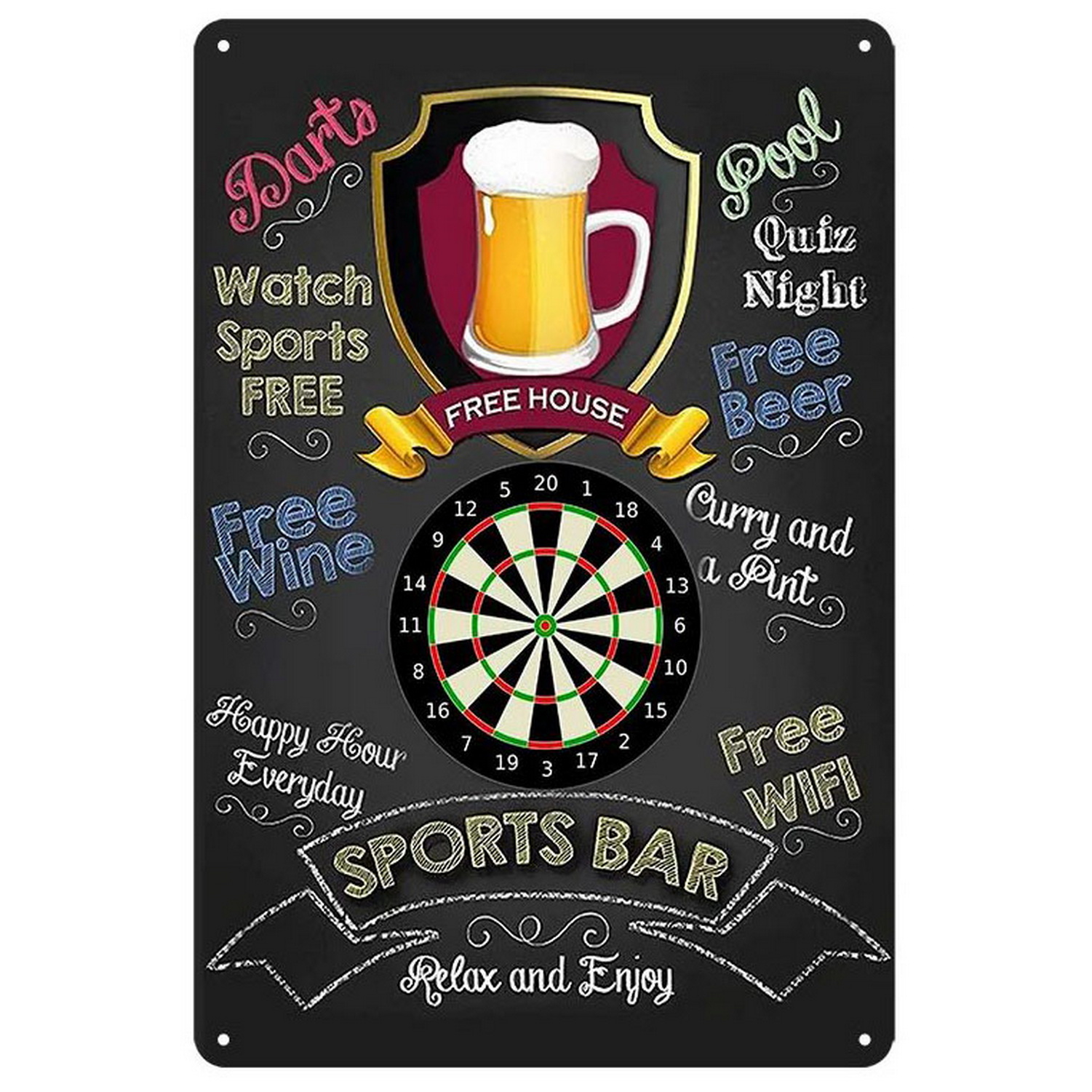 Vintage Darts & Beer Tin Sign, - đánh giá và giá Vintage Collectible Signs