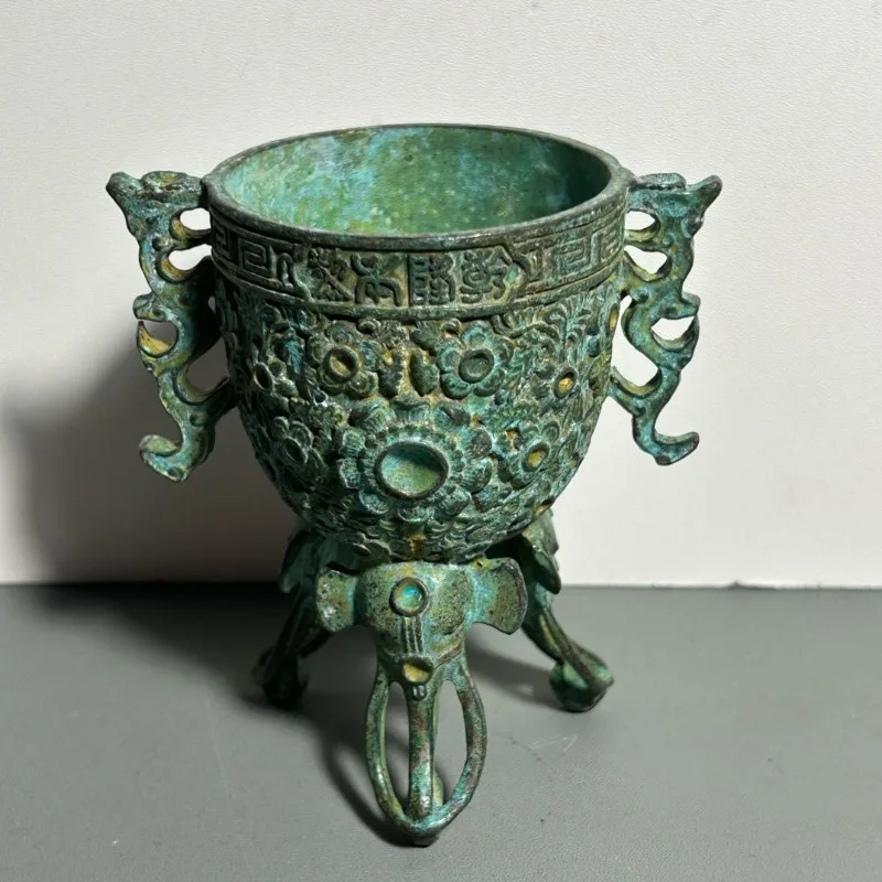 Antique Bronze Ritual Cup Doub - đánh giá và giá Collectible Vintage Wine