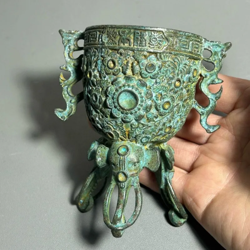 Antique Bronze Ritual Cup Doub - đánh giá và giá Collectible Vintage Wine