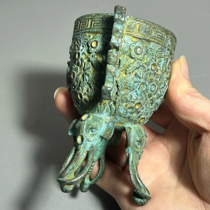 Antique Bronze Ritual Cup Doub - đánh giá và giá Collectible Vintage Wine
