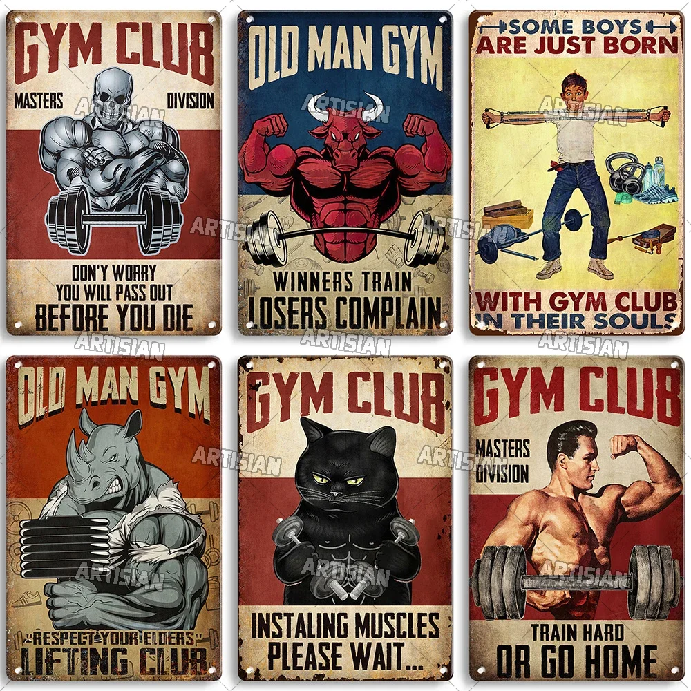 Old Man Gym Club Inspirational - đánh giá và giá Vintage Collectible Signs