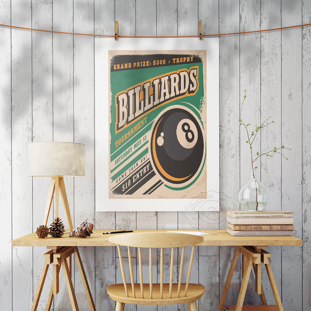 Billiards Tournament Advertise - đánh giá và giá Vintage Collectible Posters