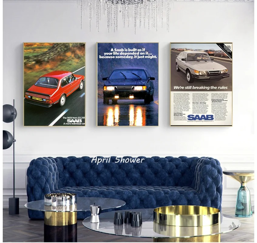 Classic Vintage Saab 900 Turbo - đánh giá và giá Vintage Collectible Posters